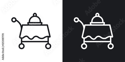 Room service icons in black and white liner strokes for web design.