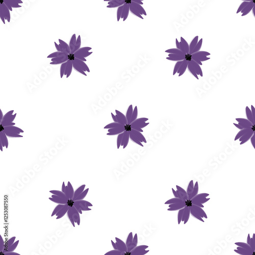 Seamless pattern with lilac flowers