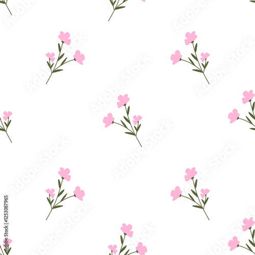 seamless pattern with pink flowers