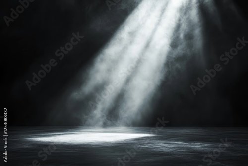 Spotlight on dark stage with smoky effect