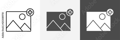 Add Picture icon set vector art