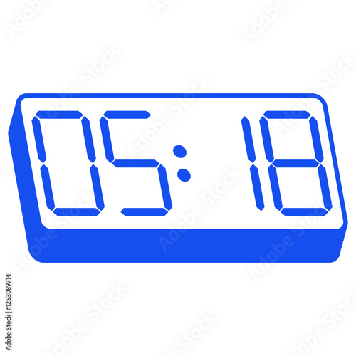 Blue smartwatch interface displaying 05:18 vector on white background