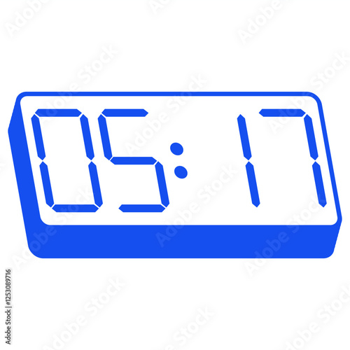 Blue smartwatch interface displaying 05:17 vector on white background