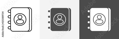 Address Book icon set vector art