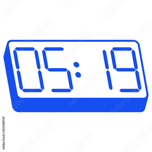 Blue smartwatch interface displaying 05:19 vector on white background
