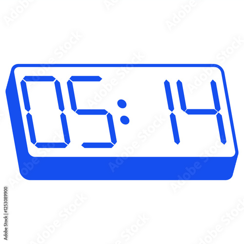 Blue smartwatch interface displaying 05:14 vector on white background