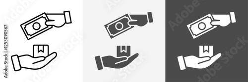 Cash On Delivery icon set vector art