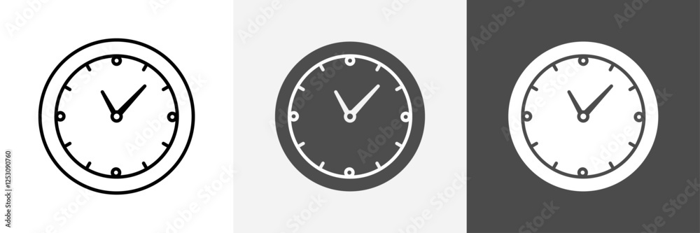 Clock icon set vector art