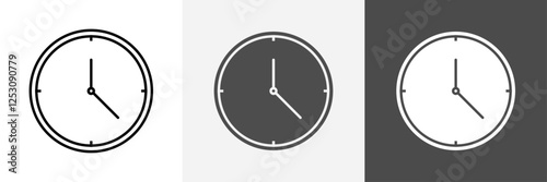 Clock icon set vector art