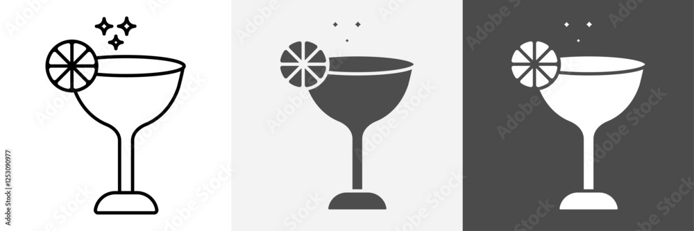 Cocktail icon set vector art Cocktail icon set vector art