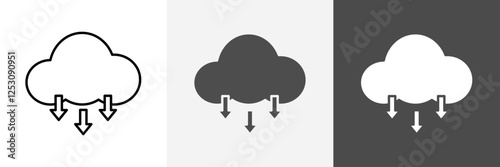 Cloud icon set vector art
