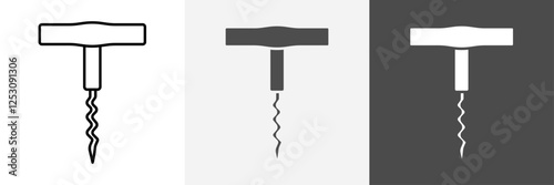 Corkscrew icon set vector art
