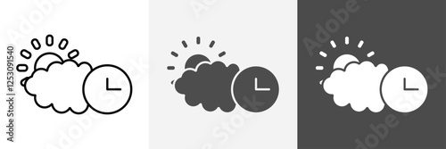 Daytime icon set vector art