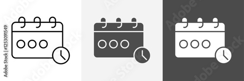 Date icon set vector art