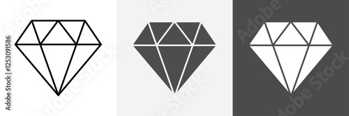 Diamond icon set vector art