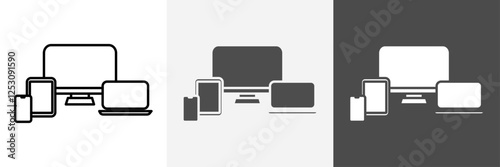 Devices icon set vector art