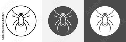 Flea icon set vector art