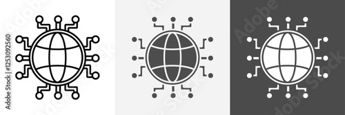 Globe icon set vector art