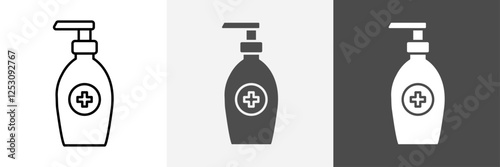 Hand sanitizer icon set vector art