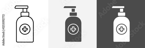Hand sanitizer icon set vector art
