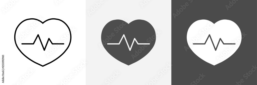 Heartbeat Icon set vector art Heartbeat Icon set vector art