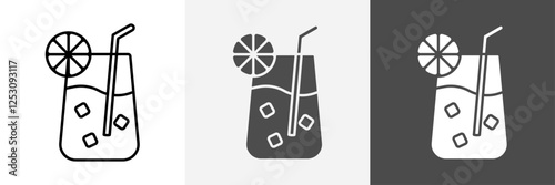 Juice icon set vector art