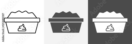 Litter Box icon set vector art
