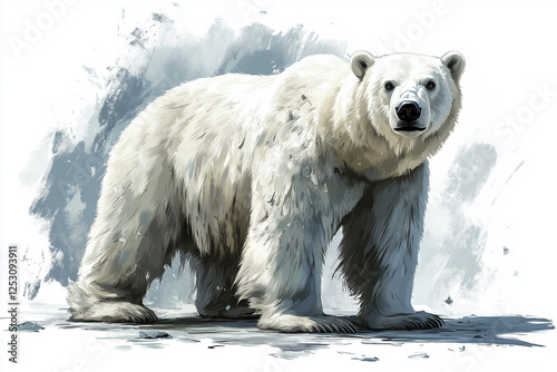 a polar bear on a white background