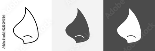 Nose icon set vector art