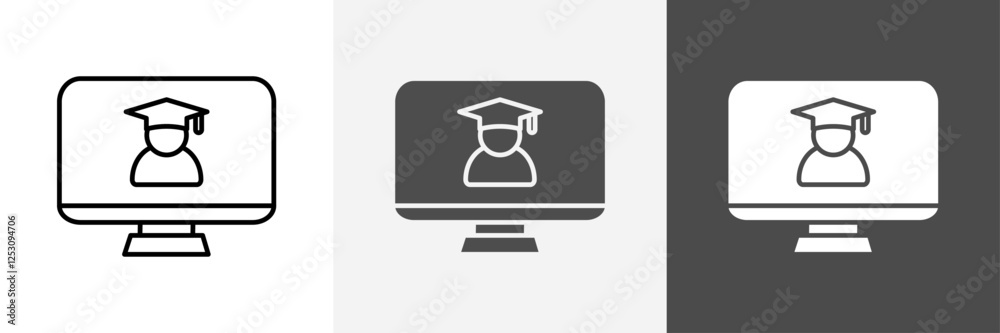 Online Learning icon set vector art Online Learning icon set vector art