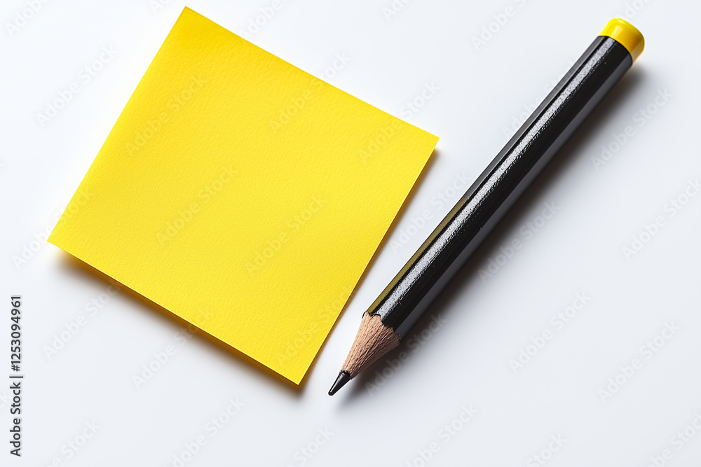 yellow sticky post it note isolated on white or transparent