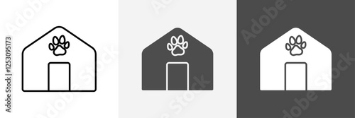 Pet House icon set vector art