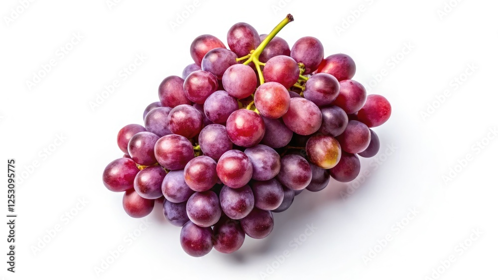 Overhead shot: pristine white backdrop showcases a single, elegant grape. Minimalist fruit photography. Overhead shot: pristine white backdrop showcases a single, elegant grape. Minimalist fruit photography.