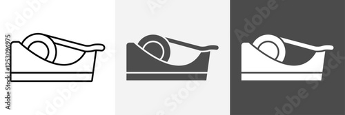 Tape Dispenser Icon set vector art