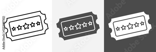 Ticket icon set vector art