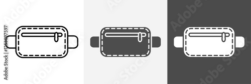 waist bag icon set vector art