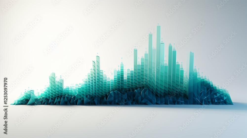 Fototapeta premium Detailed line graph illustrating steady GDP growth over time, clean white background with subtle shadows highlighting the upward trend, professional economic analysis visualization.