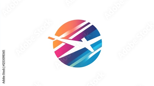 Free Download Colorful Airplane Logo Design, Modern Graphic, Abstract Art, Possible Use for Branding - GFXLoad