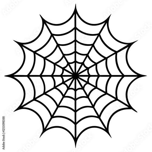 Delicate Spider Web Line Art Motifs