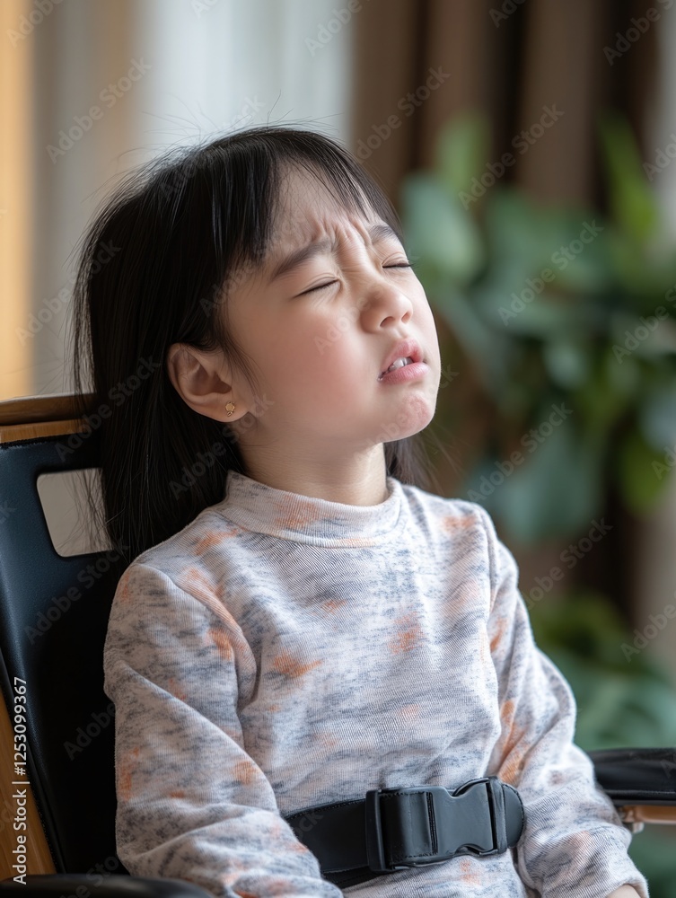 Girl in wheelchair, sick, handicapped; asian, young, sad; medical equipment, pain, hurt, sympathy, healthcare Girl in wheelchair, sick, handicapped; asian, young, sad; medical equipment, pain, hurt, sympathy, healthcare