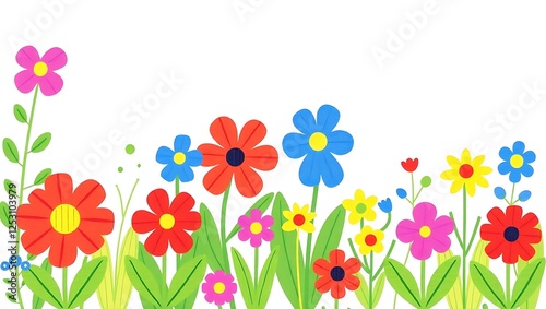 Hello spring seasonal banners collection. Spring lettering and colorful flowers. Flat style vector illustration.