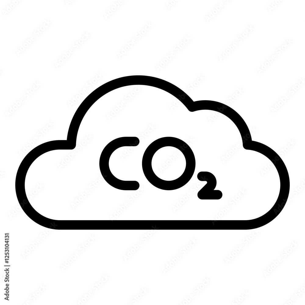 Carbon emission icon. Vector line icon Carbon emission icon. Vector line icon