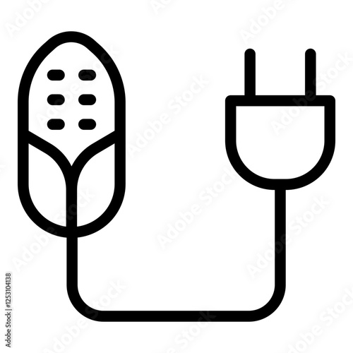 Biomass energy icon. Vector line icon