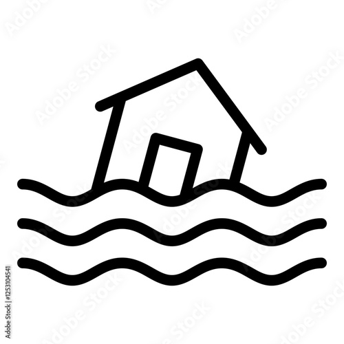 Flood icon. Vector line icon