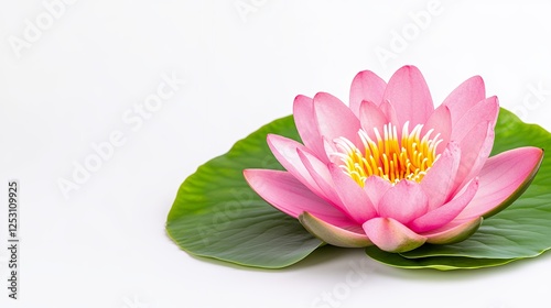 Pink Lotus Flower On White Background