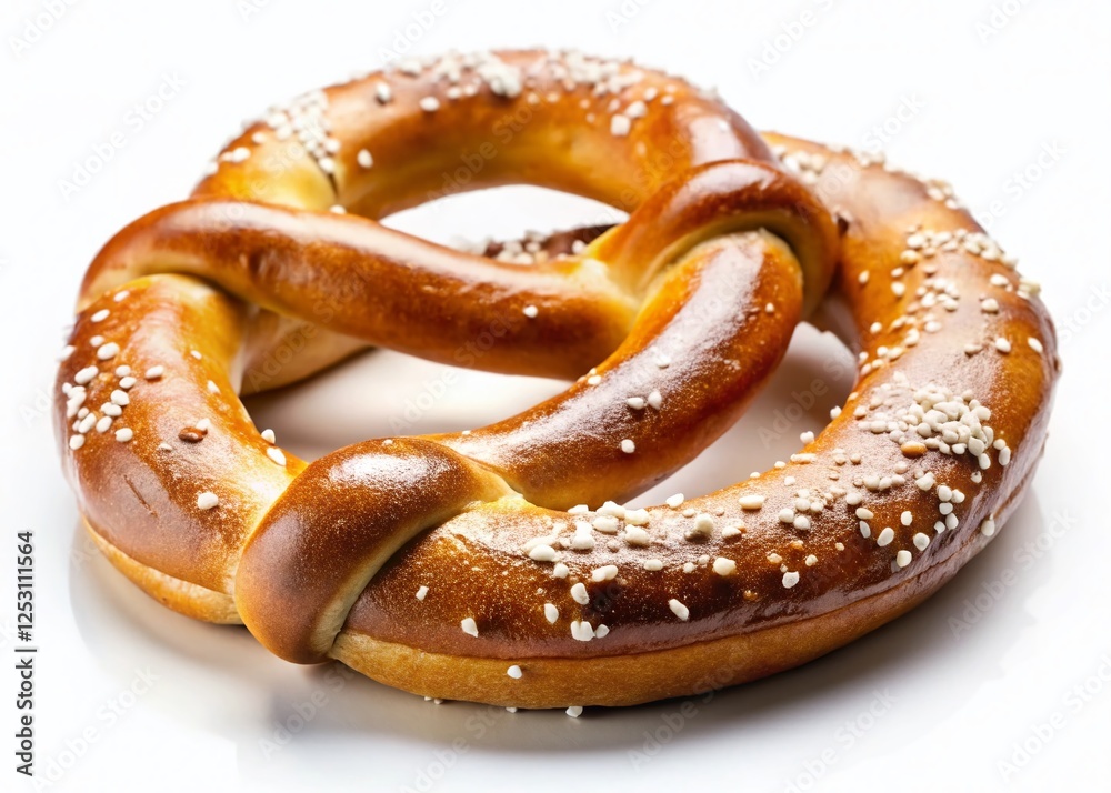 Crispy Salty Pretzel Isolated on White Background - High-Resolution Stock Photo Crispy Salty Pretzel Isolated on White Background - High-Resolution Stock Photo