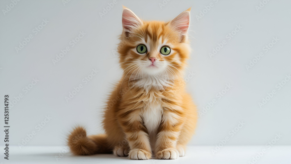 Obraz premium cat on white background