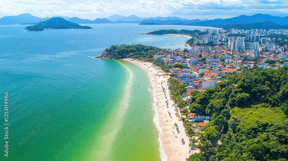 Aerial View of a Tropical Coastal City in Brazil Aerial View of a Tropical Coastal City in Brazil