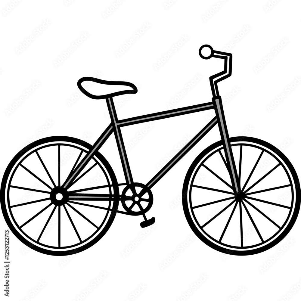 Detailed Bicycle Blueprints in Line Art Detailed Bicycle Blueprints in Line Art