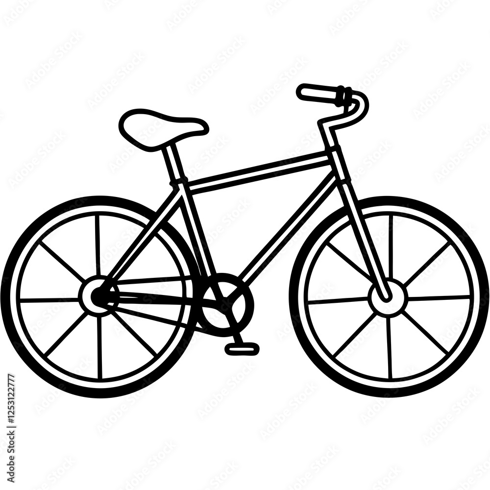 Obraz premium Detailed Bicycle Blueprints in Line Art